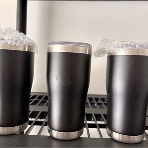 Black Stainless Steel Insulated Tumbler - Set of 3. And 1 cocktail drink mixer